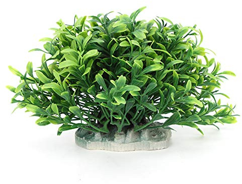 Zerodis Piante per acquario Piante per pesci artificiali in plastica Decorazioni per piante da acquario, Piante realistiche con base in ceramica