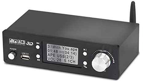 RSGK Decodificador de Audio de 5.1 Canales Bluetooth 5.0 Receptor DAC DTS AC3 Dolby Atmos 4K HDMI Extractor Converter SPDIF ARC PCUSB Tarjeta de Sonido
