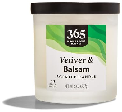 365 by Whole Foods Market, Scented Candle, Vetiver & Balsam, 40 Hour Burn Time, 8 Ounce