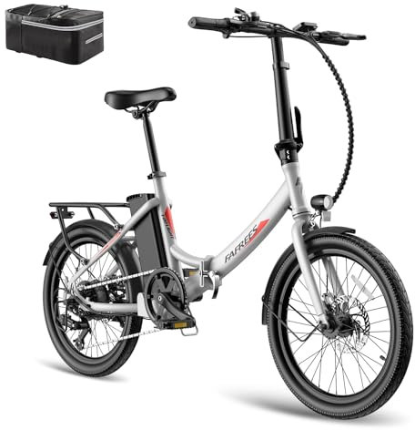 Fafrees Bicicleta eléctrica F20 Light, 20 Bicicleta Urbana Eléctrica Plegable, Motor 250W, Batería Extraíble 36V 16.75AH, Alcance 60-120 km, Unisex Adulto E-Bike, Blanco