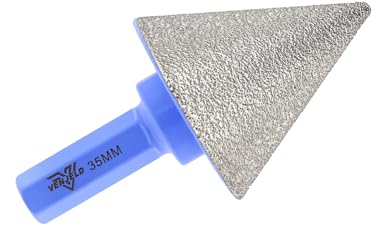 Diamant Fasenfräser 35mm Diamant-Fasenbohrer mit Sechskantschaft zum Anfasen Vergrößern Trimmen Schleifen von Löchern von Keramik Porzellan Fliesen Marmor Granit VENJELD