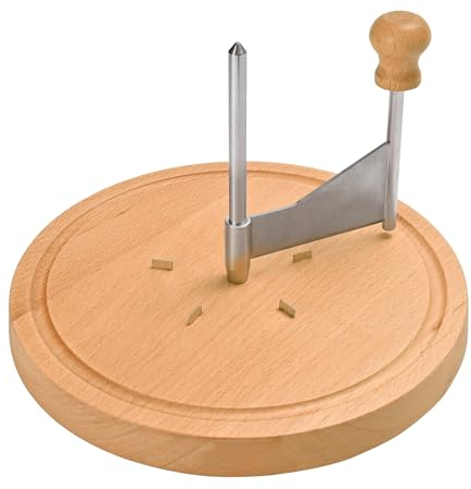 WILLOWDALE Käse Lockenwickler aus Holz, 8,5 Zoll Käseschneider Edelstahl Käserasierer für Käserad & Schokolade, Manueller Käsehobel Kit, geeignet für Zuhause, Restaurants, Cafés und Dessertläden