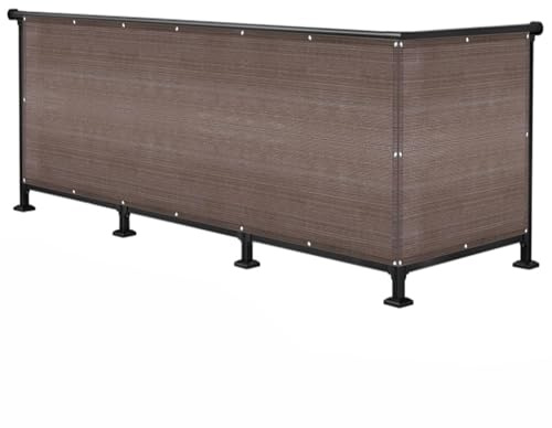 SXEVZOO Brise-Vue de Balcon Étroit et Long Couvre-Balcon Hauteur 45cm Pare-Soleil de Clôture Résistance à la Déchirure HDPE Toile d'ombrage pour Rampes Extérieures (Color : Brown, Size : 45x450cm)