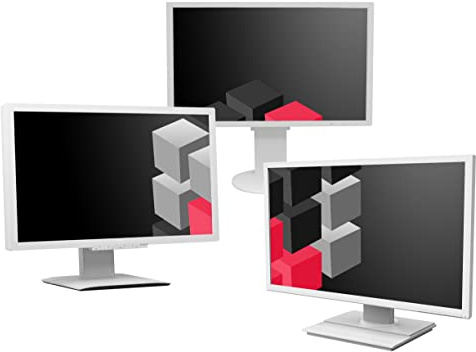 24 Zoll Business Computer Monitor, Desktop Gaming Monitor, Full HD (VGA - DVI - VESA), PC Bildschirm, Weiß/Grau (Generalüberholt)