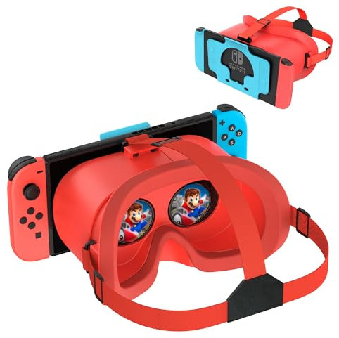 3D Virtual Reality VR Headset for Nintendo Switch & Switch OLED Model (Red & Blue)