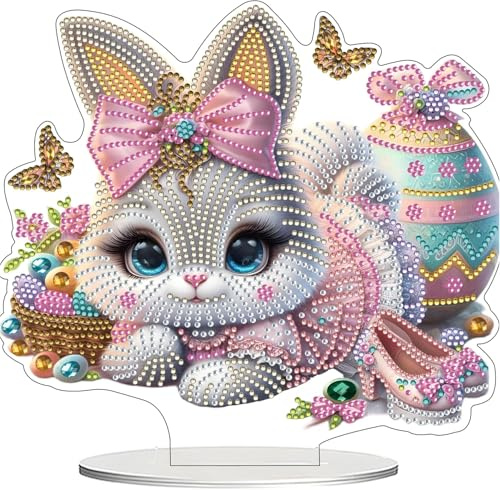 Guidre 5D Diamond Painting - Espositore per pittura con diamanti 5D, decorazione da tavolo, per adulti, set fai da te per bambini, per principianti, decorazione per la famiglia, regalo di Pasqua