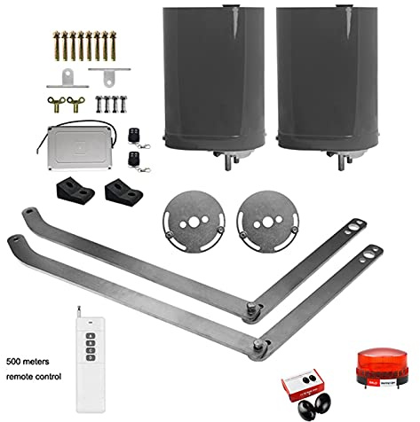 PKM-B01 Automatic Curved Folding Arm Type Double Arms Swing Gate Motor Opener Up to 8.2 Feet or 330 Pounds Door AC Powered - Added Safety(KIT D)