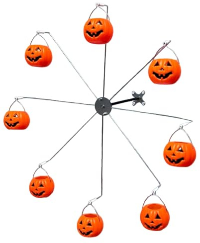 Ferrrisrad - Casetta per uccelli – Gancio esterno – Feeder – Pala per zucca, in metallo rotante -Hummingbird – Feeder | Halloween Garden decorazione per mangimi uccelli autunno albero del prato