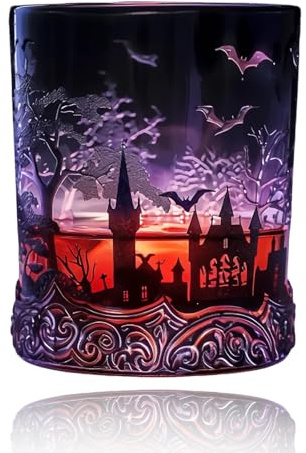 Caraffa per whisky, regalo per uomini, Halloween, teschio, classica caraffa in vetro per whisky, 2025, per San Valentino, festa del papà, compleanno (bicchiere da vino)