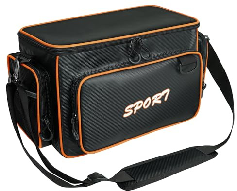 AUMTISC Borsa da pesca espandibile pesca impermeabile grande capacità, borsa da pesca borsa da pesca accessori (arancione)