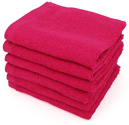 Linnea Lot de 6 Serviettes invité 30x50 cm Alpha Rose Fuschia
