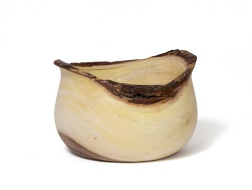 Lipper International ACACIA RUSTIC TULIP SERVING BOWL WITH BARK EDGE SMALL