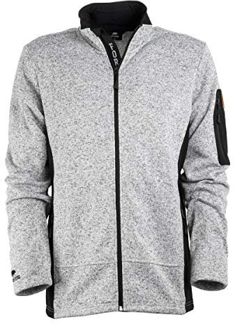 FORSBERG Jacke Strickfleece Strickjacke Outdoorjacke Freizeitjacke für Freizeit und Arbeit, Farbe:hellgrau, Größe:M