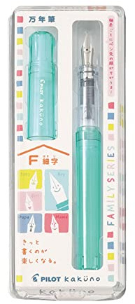 Pilot Fountain Pen Kakuno Family Series Kakuno Boy Clear Green Fine Point FKA-1SR-KBOG-F With Kanji LOVE Sticker 5.15 x 0.59 x 0.78 in