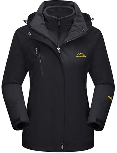 TACVASEN Women Jacket Waterproof 3 in 1 Jackets Skiing Jacket Winter Warm Fleece Jacket Ski Snow Parka Work Windbreaker