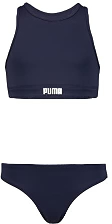 Puma Ensemble Bikini Dos Nageur pour Fille, Bleu Marine, 140 cm