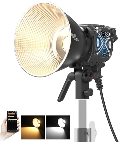 ZHIYUN MOLUS B100[officiell]100W videolampa, COB LED videolampa med Bowens Mount, tvåfärgad studiolampa, 20600LUX/1m/2700K-6500K/CRI ≥96/TLCI ≥96/APP-kontroll, 13 ljuseffekter