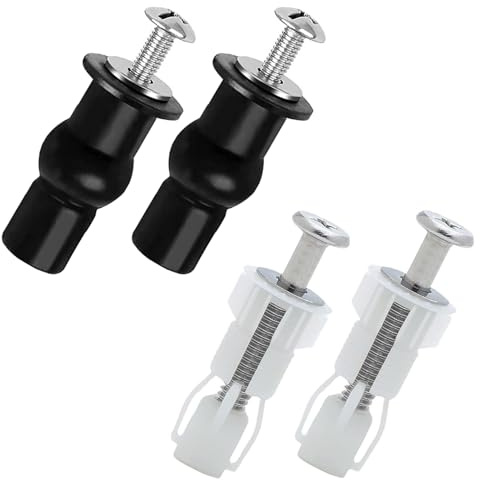 4 Pezzi Viti per Sedile WC Con 2 Set di Rondelle,Fissaggio Tavoletta WC Accessori per Sedile WC Universale e Sostituibile Set di Viti,Fissaggio per Sedile WC Fissaggio Dado di Gomma Accessori