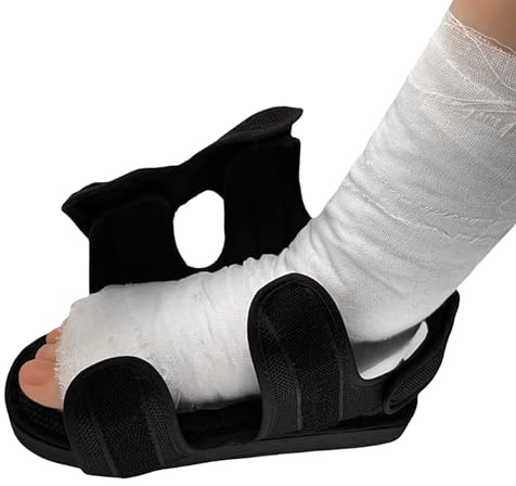 OhMill Chaussure de Plâtre Post-opératoire Réglable, Chaussure Bout Ouvert pour Pied Blessé, Protection pour Fracture du Pied, Pieds Gauche et Droit Universels pour Enfant Adulte