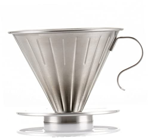 Cabilock Filtro Cafetera Permanente De Acero Inoxidable Con Soporte Para Café Goteo Manual Filtro Reutilizable Para Tazas Diseño Resistente y Fácil Limpieza