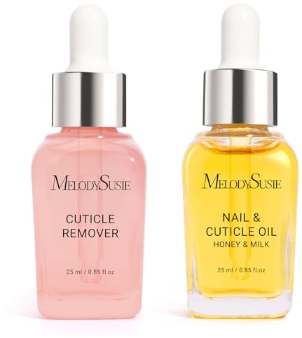 MelodySusie 25ML Cuticle Care Kit - Cuticle Oil and Cuticle Remover, Cuticle Nourishes and Softener, Promotes Nail Growth and Strength for Home and Salon Use 2PCS