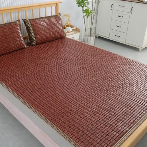 HDZNDH Estivo Stuoia di bambù,Traspirante E Liscio Rinfrescante Tappetino Mahjong,Lati per Il Sonno Estivo,2 Dimensioni,per Letto Matrimoniale in Camera da Letto