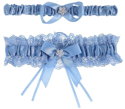 Liga azul de 1 parr para novia, liga de boda con encaje azul, liga de novia, liga de boda, bandelettes, regalo para novia, fiesta, compromiso