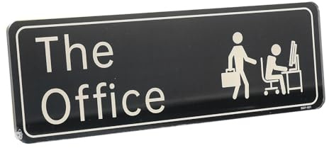 SUPVOX Letrero Acrílico para Oficina Negro Autoadhesivo, Cartel para Puertas de Oficina, Señal Informativa sin Perforación, Adecuado para Hospitales y Espacios Públicos