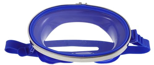 Parliky Maschera Subacquea Monolente per Adulti, Occhiali da Sub Ampia Visuale Blu in Pvc e Vetro Temperato, Antiappannamento Guarnizione in Silicone Regolabile per Snorkeling,