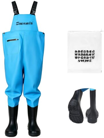 SWAWIS Pantalon de Pêche pour Garçons & Filles Imperméable Semelle Épaissie