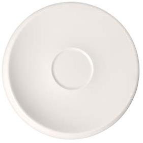 Villeroy und Boch - NewMoon Kaffeeuntertasse, dekorative, formschöne Untertasse aus Premium Porzellan, spülmaschinengeeignet, weiß, 17 cm