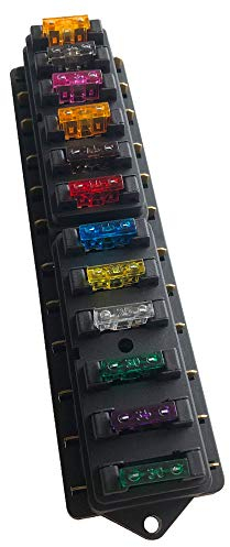 QitinDasen Premium 12 Vie Scatola Portafusibili, Scatola Fusibili a Lama Standard Universale, Portafusibile per Auto Impermeabile, con 10Pcs Fusibile a Lama Standard Gratuito (12V / 24V)