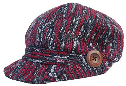 Cool4 Bouclé A07 - Gorro de globo, diseño de sal y pimienta, negro, rojo y blanco, 56