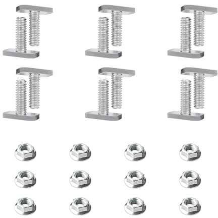 Tornillos con cabeza de martillo M10 x 25 mm, 12 unidades, tornillos de anclaje para carril de acero inoxidable A2-70 con fijación con tuercas de brida, para carril de montaje fotovoltaico
