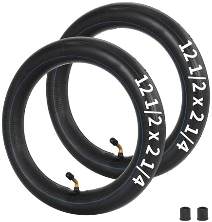 12 1/2 x 2 1/4 Chambre à air pour 12.5 X 1.75/1.95/2.125/2.25 Vélo de Poche, Scooters électriques, Poussette, Chambre à air de vélo 12 à Usage intensif avec Tige de Valve coudée Pack de 2