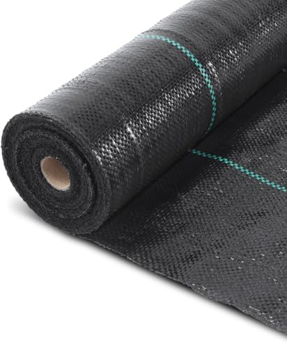 VOUNOT® Malla Antihierbas, Tela Geotextil para Control de Maleza, 2 m x 50 m, 100 g/m², Resistente a la Rotura y Estabilizada contra UV
