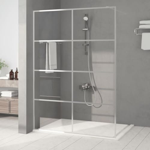 Juroupi Walk-in Shower Wall Silver 140x195 cm Clear ESG Glass,Walk-in Shower Wall,Shower Screen,Shower Cubicle-152139