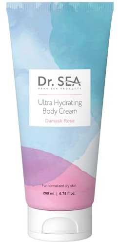 DR. SEA - Crème Corps Ultra-Hydratante à la Rose de Damas & Ginseng - Régénérante, Nourrissante & Protectrice - Peau Douce & Satinée - 200ml