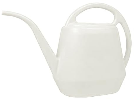 Vattenkanna inomhus och utomhus, 4 l trädgårdsvattenburkar, stor plast lång pipburk för husväxter och hängande korgar - exakt vattning, nödvändighet för hemmet (vit)