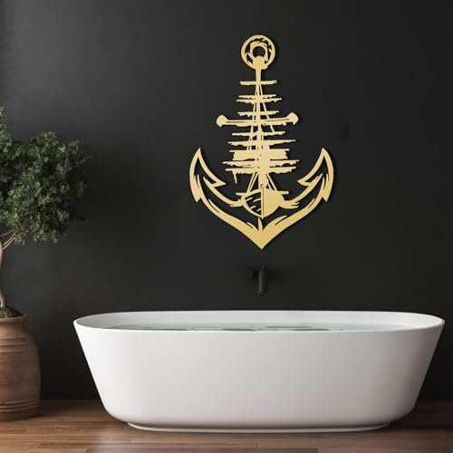 Decoración de Pared de Metal: Ancla de Metal, Arte, Letrero, Exterior, para Dormitorio y baño