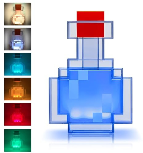 Rppiup Botella de luz mágica, luz nocturna LED para niños, botella de poción mágica, luz nocturna con 8 manchas, portátil, recargable por USB, luces nocturnas para habitación infantil o decoración de