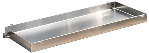 WXQTM Bandeja Colectora Universal Acero Inoxidable para La Recogida Agua Condensación con Drenaje Apta para Aires Acondicionados Ventana (42.5x91.5x5cm)