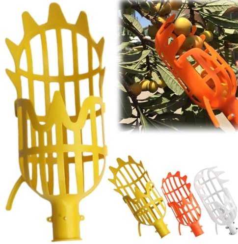 Raccoglitore per mirtilli, leggero, ad alta capacità, per frutta alta, facile da usare senza arrampicarsi, riduce l'affaticamento, ideale per pere, arance, limoni, kiwi e altro (asta non inclusa)