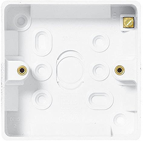 Merriway bh04934 Moldeado Interruptor de luz Superficie Cajas de conexión empotrable (20 mm de Profundidad, Juego de 2 Piezas