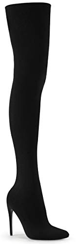 Pleaser Overknee Stiefel Courtly-3005 - sexy Nylonstiefel, Blk Nylon, 42 EU