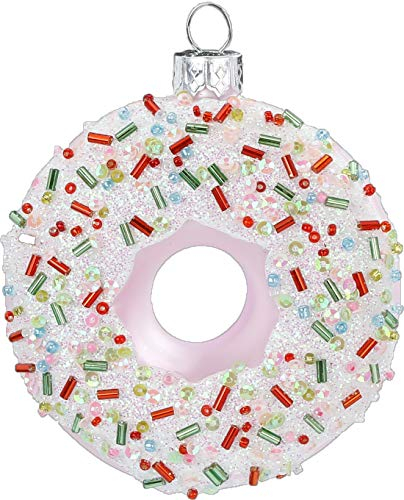 MAGIC Christbaumschmuck Weihnachtskugeln Figuren Glas mundgeblasen Weihnachtskugeln Weihnachtsschmuck Baumkugeln Baumschmuck Auswahl: Donut 10cm