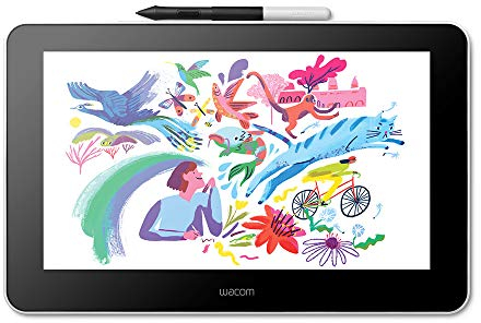 Wacom One Creative Pen Display mit Gratissoftware (zum Skizzieren, Zeichnen auf dem Bildschirm, 13,3 Zoll Full HD (1.920 x 1.080), Stiftpräzision) - Ideal für Home-Office & E-Learning, schwarz