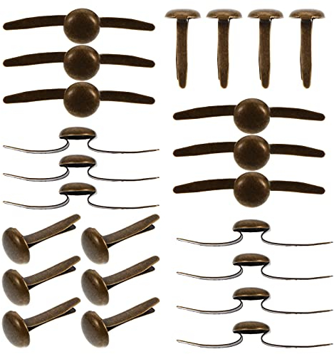 EXCEART 200pcs Mini Brads Vintage Craft Fasteners Iron Brads Befestigungen für Papier Handwerk Stanzen Scrapbooking DIY Tool Bronze