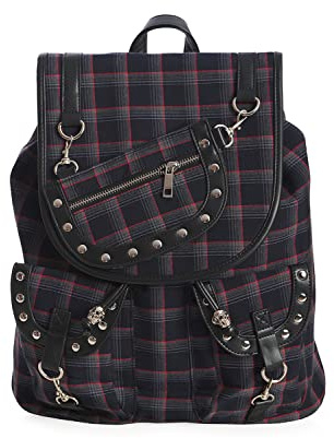 Banned Yamy Punk Nugoth Tartan Gingham Rucksack - Mehrfarbig