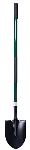 VNIMTI Heavy Duty Gardening Shovel, 56 Inch Round Blade with Fiberglass Handle (Green)